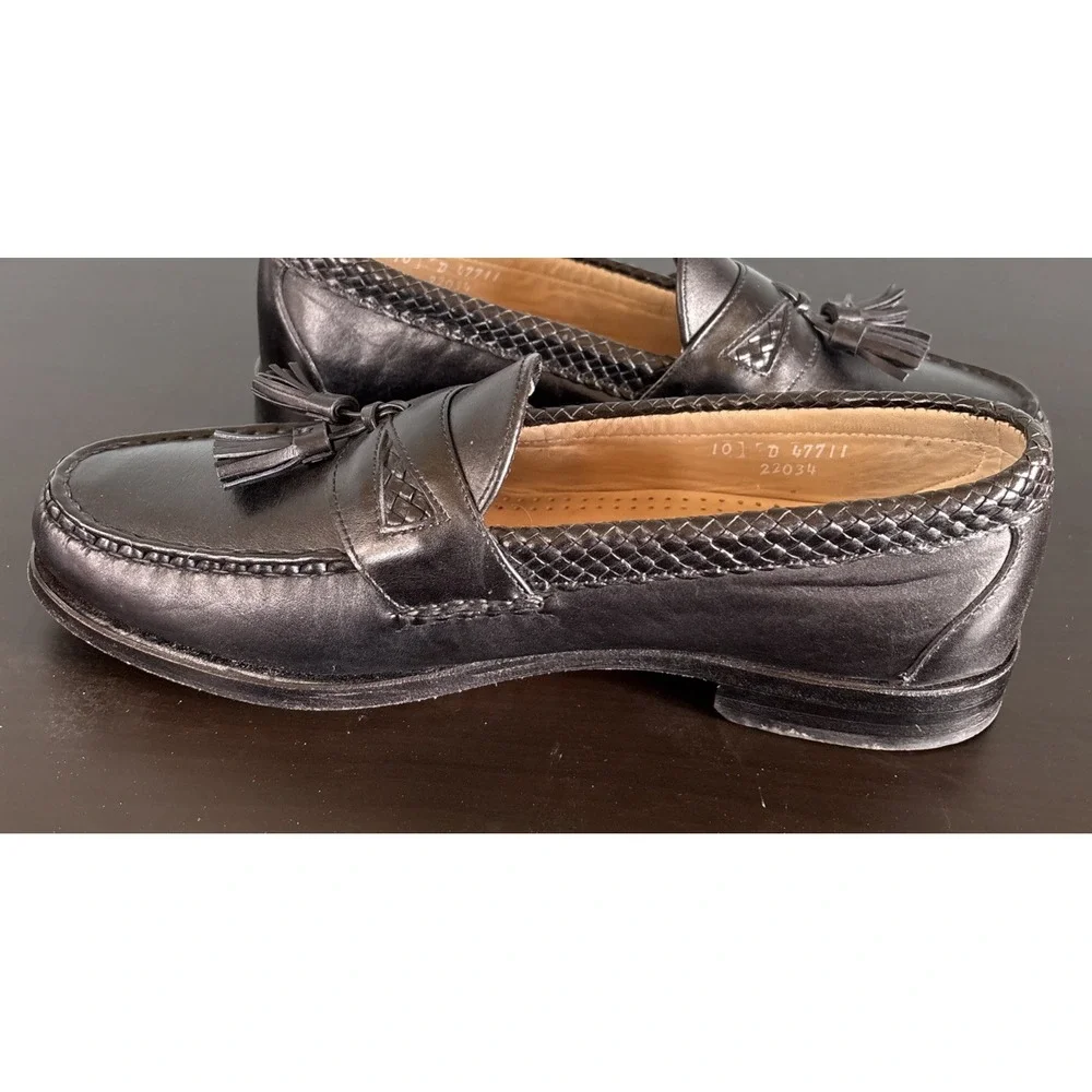 Allen Edmonds Maxfield‎ Tassel Loafer Men 10 Black Leather Moc-Toe Made in USA